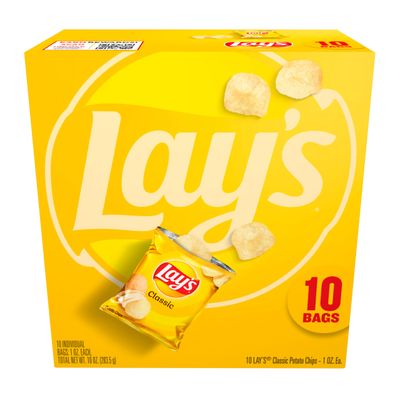 Frito Lay&#39;s Classic Potato Chips Bags, 1 Oz, 10 Ct