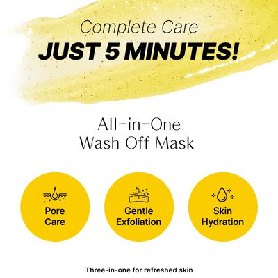 Labiora Korean 5-Minute Wash Off Face Scrub Mask- All-in-One Skincare with Lemon & Manuka Honey Natural Exfoliating, Hydrating, and Nourishing K-Beauty (3.52 fl. oz/100g)