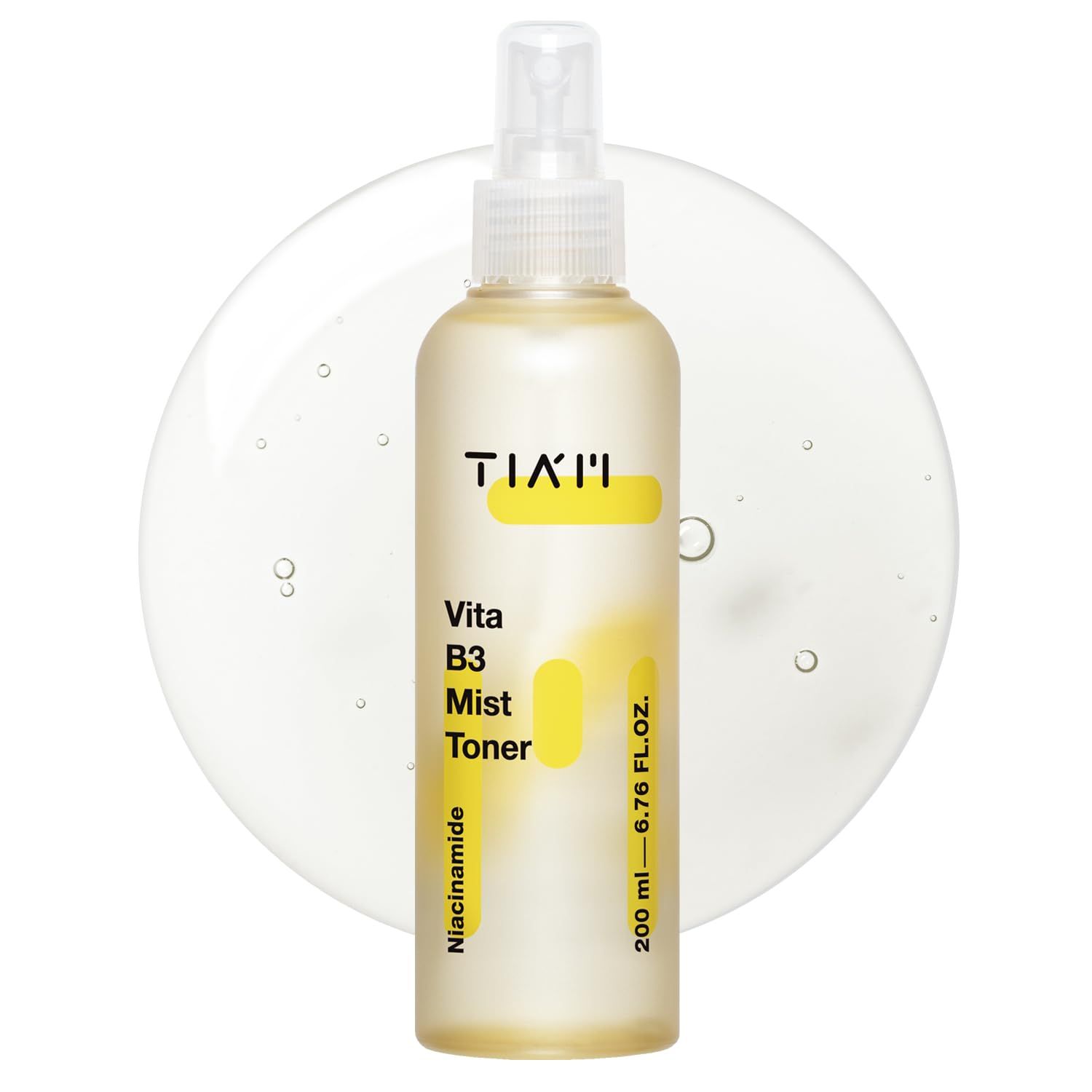 TIAM Vita B3 Mist Toner, 6.76 fl oz, Glow Boosting Facial Spray with Niacinamide, Tranexamic Acid, and Vitamin C for All Skin Types, Hydrating &amp; Refreshing, Korean Skin Care