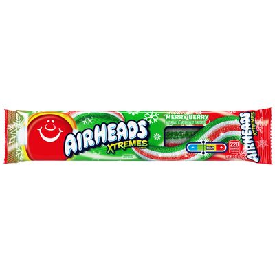 Airheads Xtremes, Sweetly Sour Holiday Merry Berry Flavored Candy Belts, 2oz (Pack of 18)