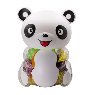 JAIRIS Fruit Jelly Cups Assorted Fruit Candy 20 Count Jar, Vegan Friendly Cute Coin Money Bank : Panda, Lion, Tiger, Kitty, Bear and Piggy Pink (Panda)