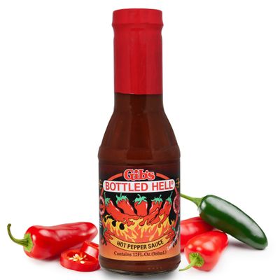 Bottled Hell Hot Pepper Sauce - Original Signature Recipe 12 Fl Oz Unique Medium Heat Condiment Created With Jalapeos, Cayenne Peppers, and Garlic