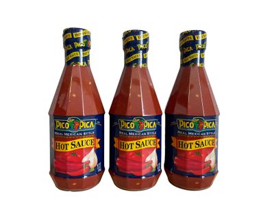 Pico Pica Mexican Style Hot Sauce, 15.5oz, (Pack of 3)