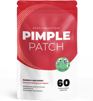 ROSELYNBOUTIQUE Pimple Patches for Face - Hydrocolloid Acne Patches For Zits Blemishes Pore Strips - Vegan Facial Skin Care Products Cruelty-Free (60 Dots)