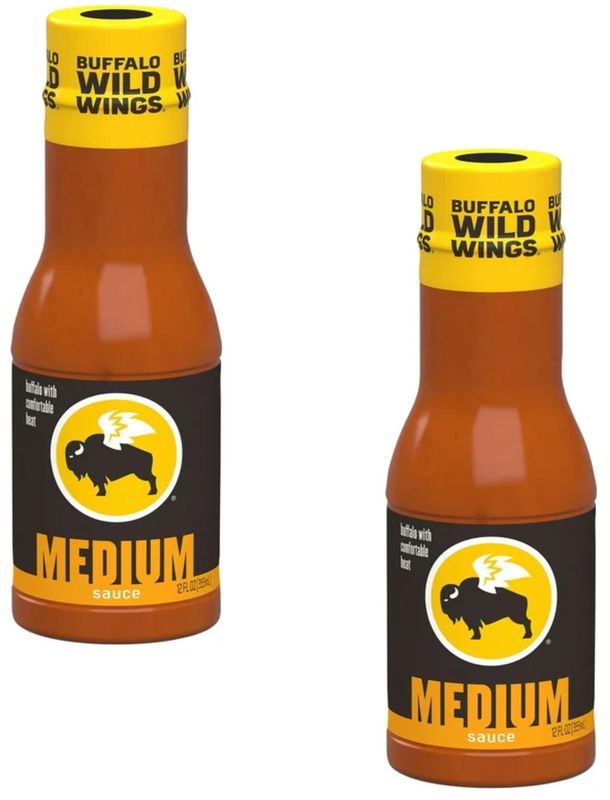 Smiling Sweets Buffalo Wild Medium Sauce, Classic Wing Sauce, Comfortably Hot, Elevate your Sauce Game and Stay Stocked Up and Buffalo Sauce, Use on Variety of Foods (Pack of 2)