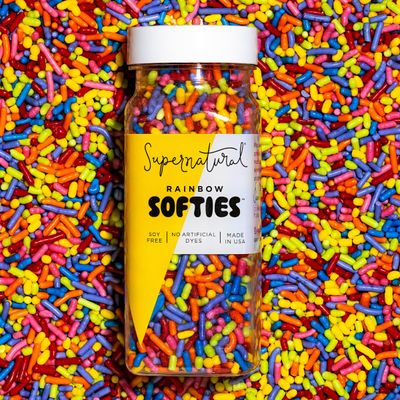 Rainbow Softies Natural Sprinkles by Supernatural, Made in USA, No Artificial Dyes, Soy Free, Gluten Free, Corn Free, Vegan, 3oz