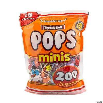 Miniature Tootsie Roll Pops - 200 Pops Filled with Chewy Tootsie Roll - 18 Different Flavors - Candy &amp; Bulk Candy 2.25 lbs