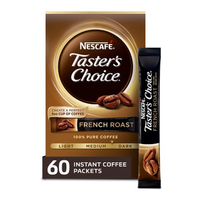 Nescafe Taster&#39;s Choice Instant Coffee, French Roast 5 Count (Pack of 12)