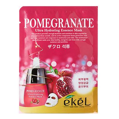 EKEL Korea Cosmetic Skin Care Pomegranate Hydrating Essence 3D Mask Pack (5pcs)