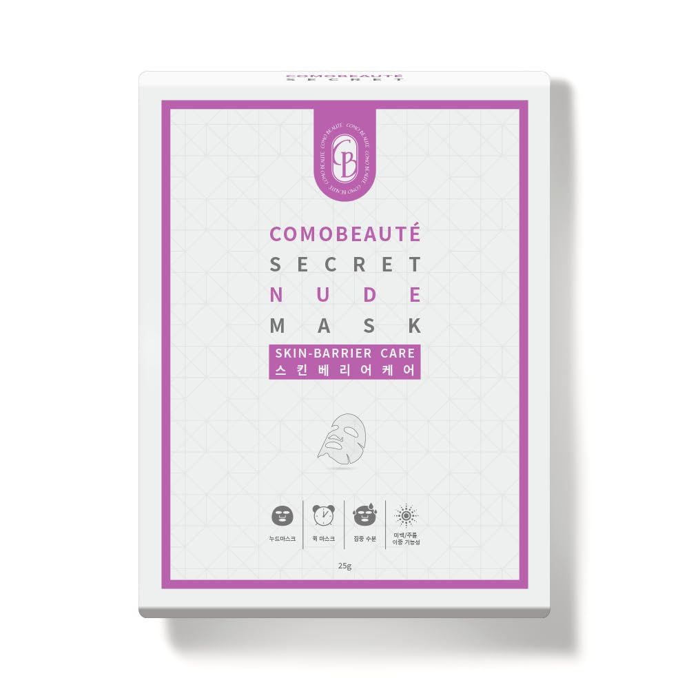 MissDragon COMOBEAUTE Skin Barrier Facial Mask (10 Pack) - Korean Skincare Natural Skin Barrier Hydrating Facial Sheet Mask Cica Hyaluronic Acid Niacinamide Adenosine