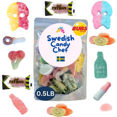 Sour Swedish Candy Chef Mix - Bubs Sour Candy - Chewy and Foamy - Hand Packed in Sweden .5LB