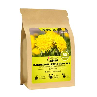 FullChea - Dandelion Leaf &amp; Root Tea bags, 50 Teabags - Natural Dandelion Herbal Tea for Liver &amp; Kidney Health - Non-GMO - Caffeine-free - Support Digestion &amp; Boost Immune System