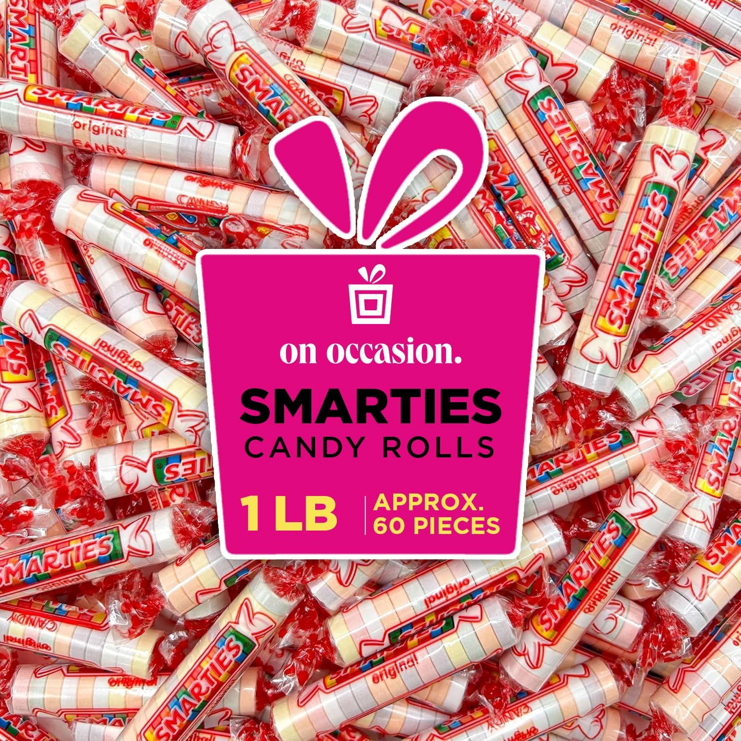 Smarties Candy Rolls - 1 lbs. Hard Candy Bulk - Six Flavors Variety Pack - Gluten Free Easter Candy - Individually Wrapped Assortment For Goodie Bags, Party Favors