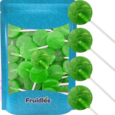 Green Apple Lollipops Candy Suckers for Kids, Perfect for Gifting, Parties, Events (25 Pack)