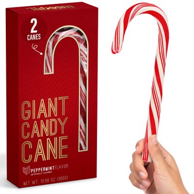 Giant Candy Cane Sticks 2 Pack Gift box - 10 Inch Individually Wrapped Christmas Candy Peppermint Flavor For Stocking Fillers, Holiday Party Favor, Gift Decorations Giant Candy Cane Sticks 2 Pack Gift box - 10 Inch Individually Wrapped Christmas Candy Peppermint Flavor For Stocking Fillers, Holiday Party Favor, Gift Decorations