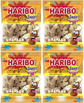 Haribo Happy-Cola Sauer (Sour) Gummy Candy 4-Pack (4 x 175g)
