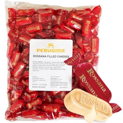 Rossana Hard Candy - Italian Candy Individually Wrapped - Hard Filled Candy (1 Pound Bag) Rossana Filled Candy