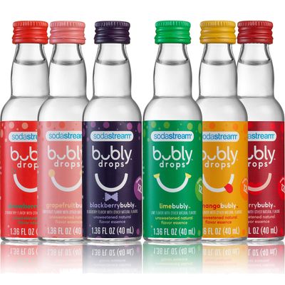 SodaStream - Bubly Fruit Drops for Sparkling Water Natural Fruit Flavor Zero Calories, No Sweeteners Create Your Own Bubly with SodaStream Variety Pack, Bubly Original, Pack of 6 8 Fl Oz