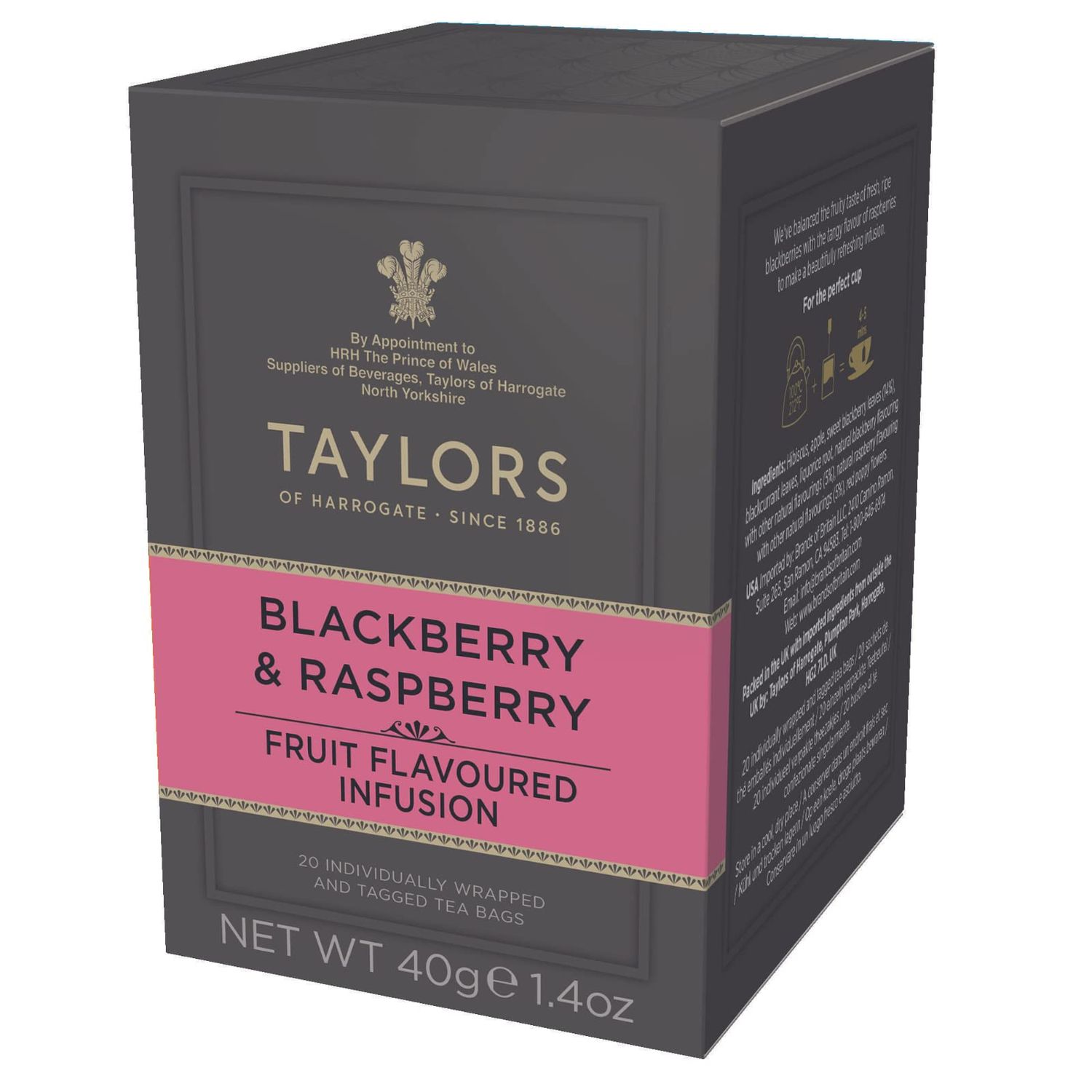 Taylors of Harrogate Blackberry &amp; Raspberry Herbal Tea, 20 Teabags