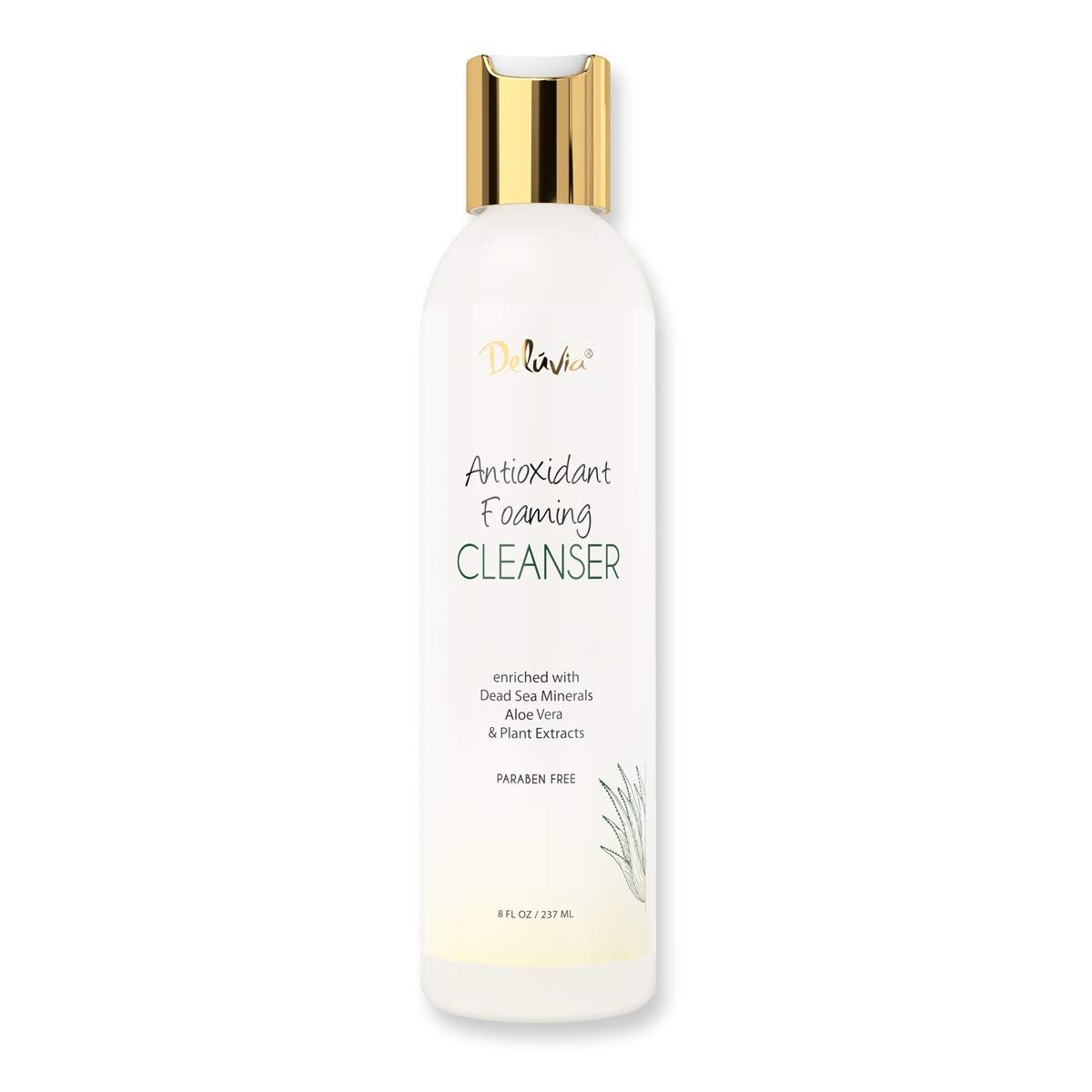 Deluvia Antioxidant Foaming Daily Facial Cleanser &amp; Face Wash, Hydrating Gentle Face Cleanser for Sensitive &amp; Dry Skin, Moisturizing Face Wash for Women &amp; Men, Face Wash for Teens &amp; Kids. (8 fl oz)