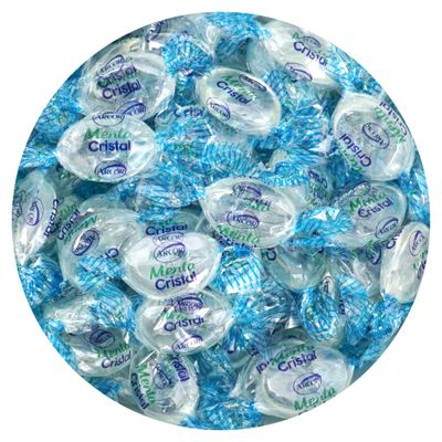Arcor Crystal Mints Hard Candy, 1 Pound Arcor Candy (Approx. 75 pcs.), Menta Cristal Mints, Mint Hard Candy, Blue Crystal Mints, Mint Hard Candy Individually Wrapped