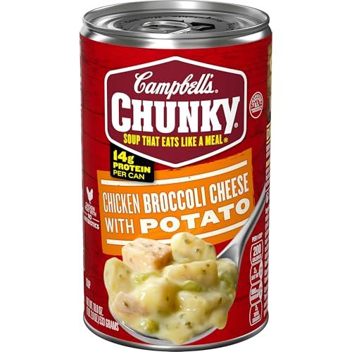 Campbell&#39;s Chunky Soup, Chicken Broccoli Cheese Soup, 18.8 Oz Can