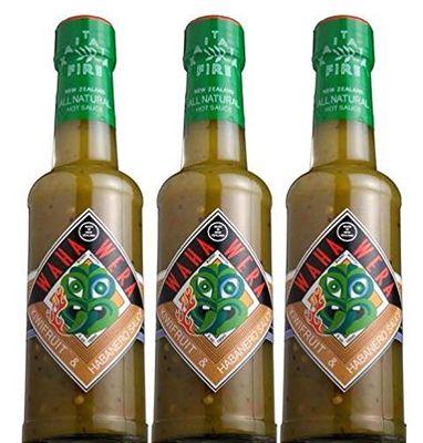 Habanero, Kiwi and Manuka Honey, New Zealand&#39;s Favorite Waha Wera Hot Fruit Sauce. Pack of 3 Bottles