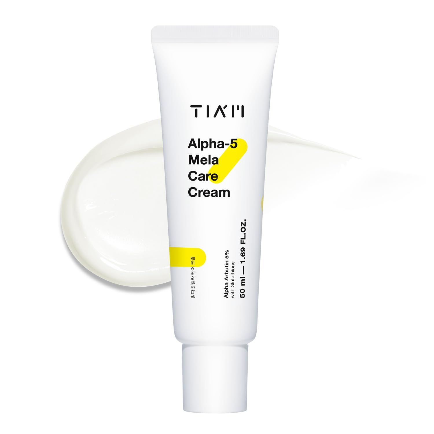 TIAM Alpha-5 Mela Care Cream, 1.69 fl oz, 5% Alpha Arbutin Glow Enhancing Cream with Glutathione &amp; Niacinamide, Korean Skin Care