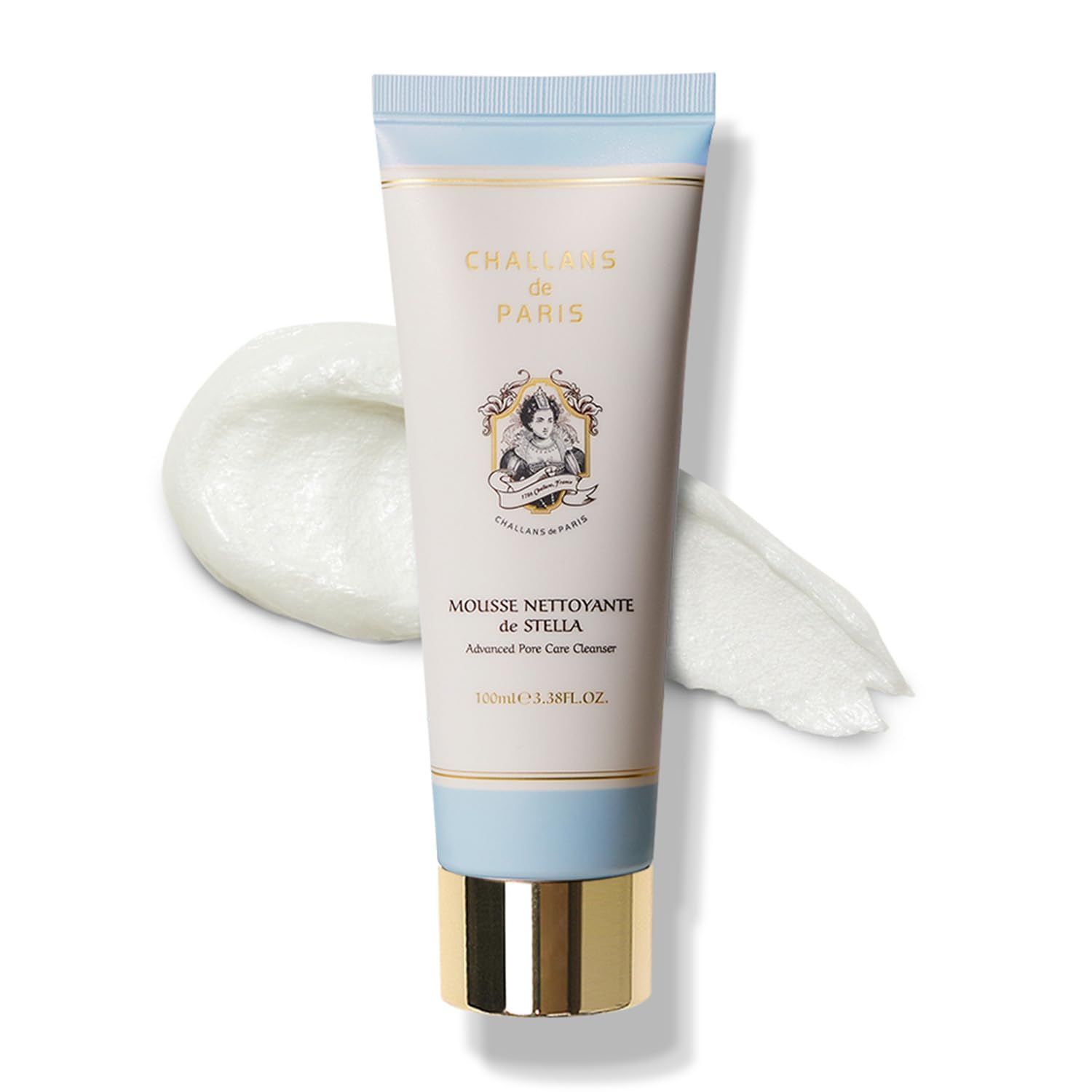 CHALLANS DE PARIS Mousse Nettoyante de Stella Advanced - Cream-to-Microfoam Cleanser, Deep Pore Cleansing, Cooling with Glacier Water, Rich Lather, All Skin Types, 3.38 fl oz