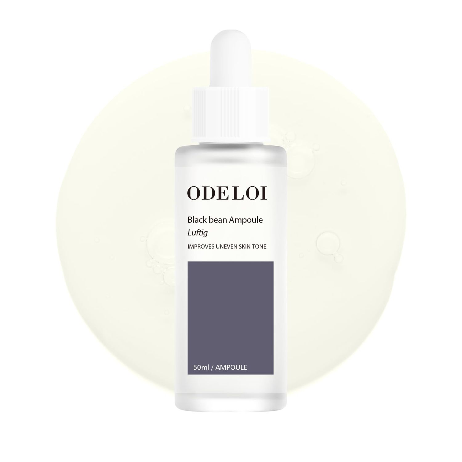 ODELOI Black bean Ampoule Luftig, Skin Calm Ampoule with Skin Vitalizing, for Sensitive and Combination Skin, Mild Ampoule for Face, Korean Skin Care 1.69 fl.oz.