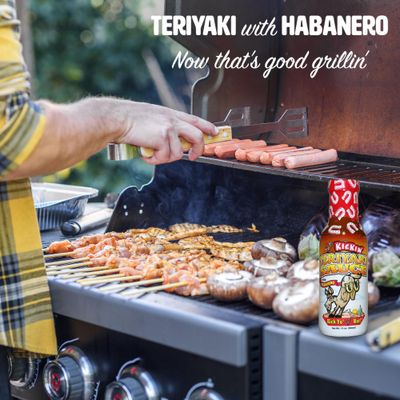 Kickin' Spicy Teriyaki Sauce with Habanero - 13 oz. (2 Pack) - Premium Gourmet Stir Fry Sauce - Perfect Steak or Chicken Marinade