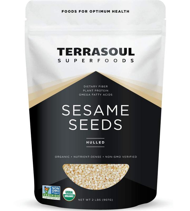 Terrasoul Superfoods Organic Hulled Sesame Seeds, 2 Lbs - Perfect for Tahini Gluten-free Raw