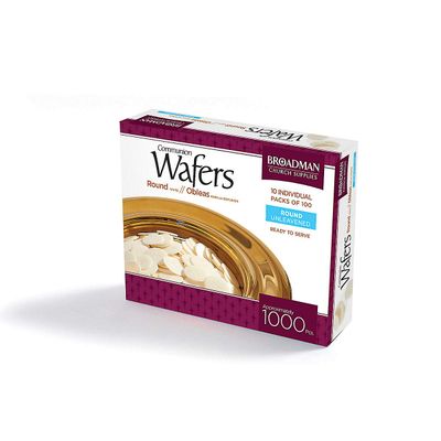 Broadman Church Supplies Communion Wafer, Round with Cross Design, 1,000 Count