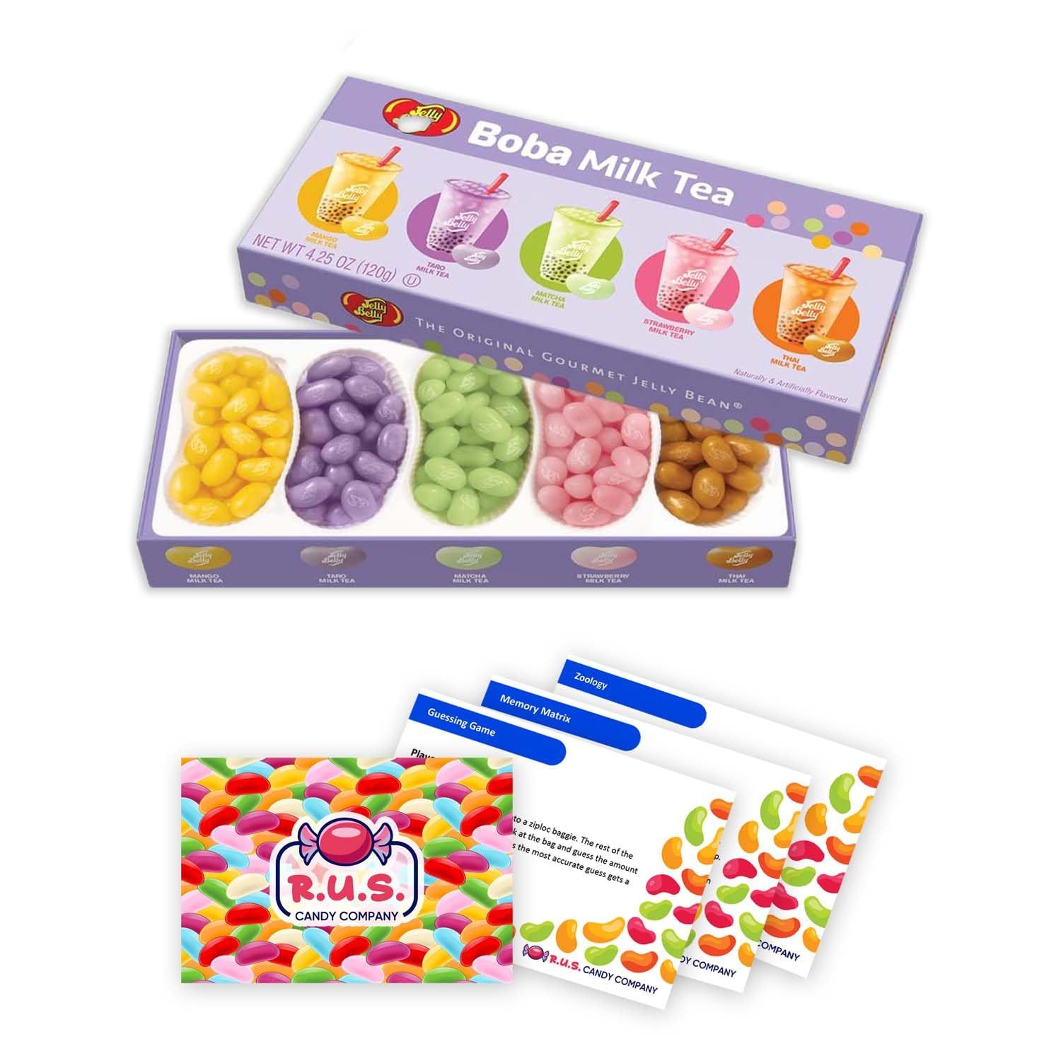 Jelly Belly Boba Milk Tea Candy Jelly Beans Gift Box 3 R.U.S. Candy Cards (Boba Milk Tea)