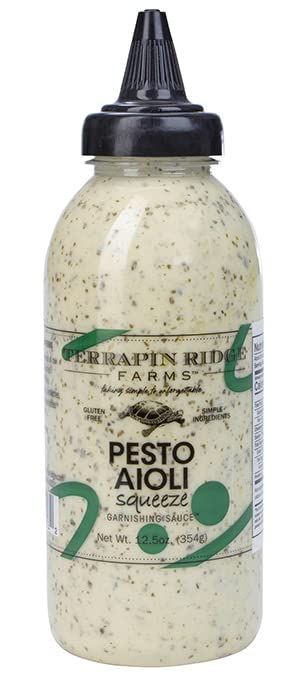 Terrapin Ridge Farms Pesto Aioli Garnishing Sauce - One 12.5 Ounce Squeeze Bottle
