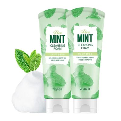 GASHINA STORY Mint Pore Korean Face Wash Cleansing Foam (Renewal), Korean Facial Cleanser Refresh Acne Prone Skin 130g/4.58oz Kwailnara (2 Pack)