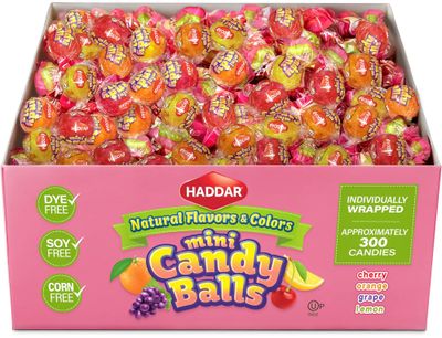 Haddar Assorted Fruit Flavor Dye Free Hard Candy, 2.6lbs Individually Wrapped Hard Candy Bulk Natural Colors &amp; Flavorings No High Fructose Corn Syrup Healthier Treats Gluten Free Kosher