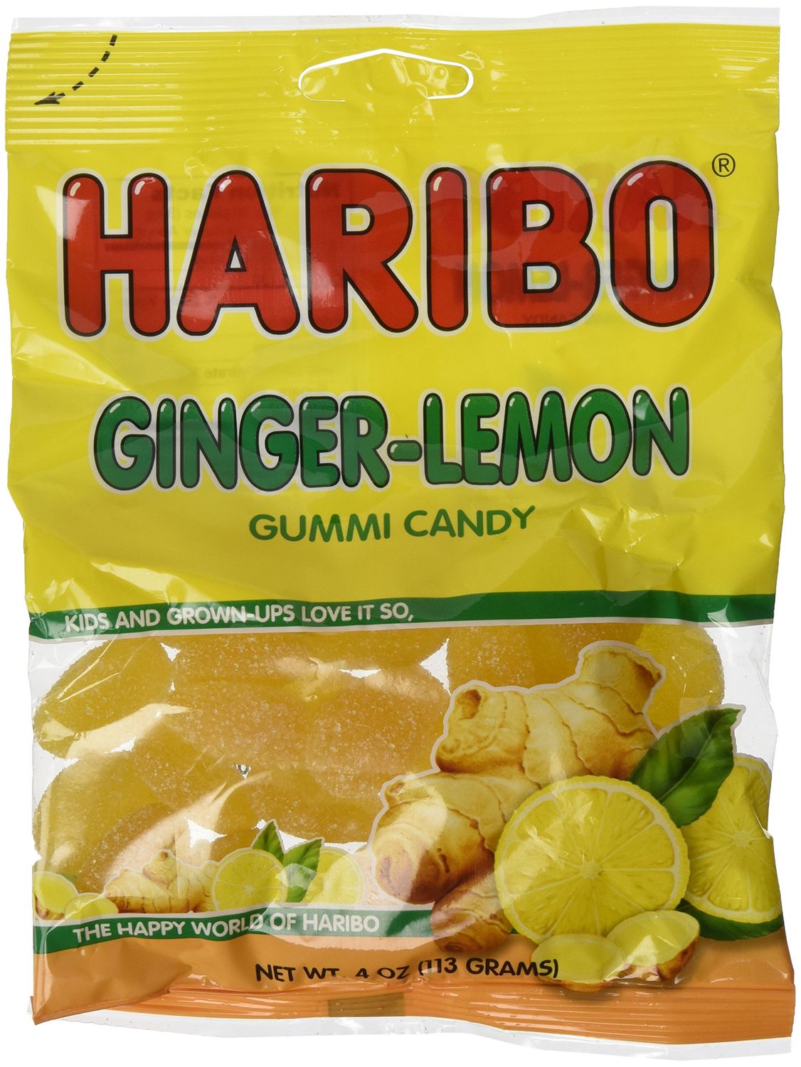 Haribo Ginger-lemon Gummi Candy 4 Oz each (pack of 3)
