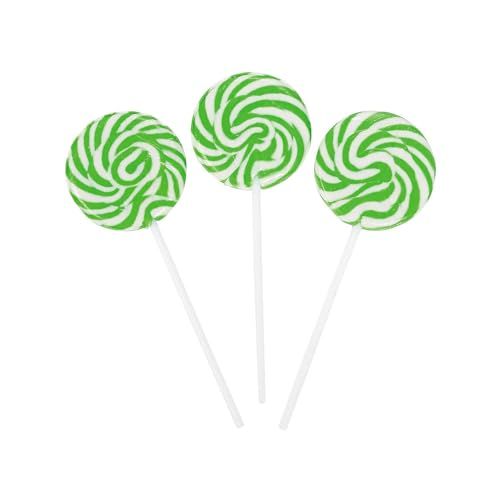 Green and White Swirl Pops Suckers - 24 Individually Wrapped Lollipops - St. Patrick&#39;s Day, Party and Candy Buffet Supplies