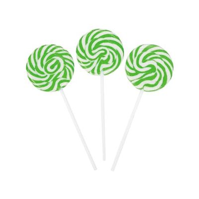 Green and White Swirl Pops Suckers - 24 Individually Wrapped Lollipops - St. Patrick&#39;s Day, Party and Candy Buffet Supplies