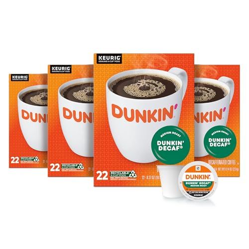 Dunkin&#39; Decaf Medium Roast Coffee, 88 Keurig K-Cup Pods