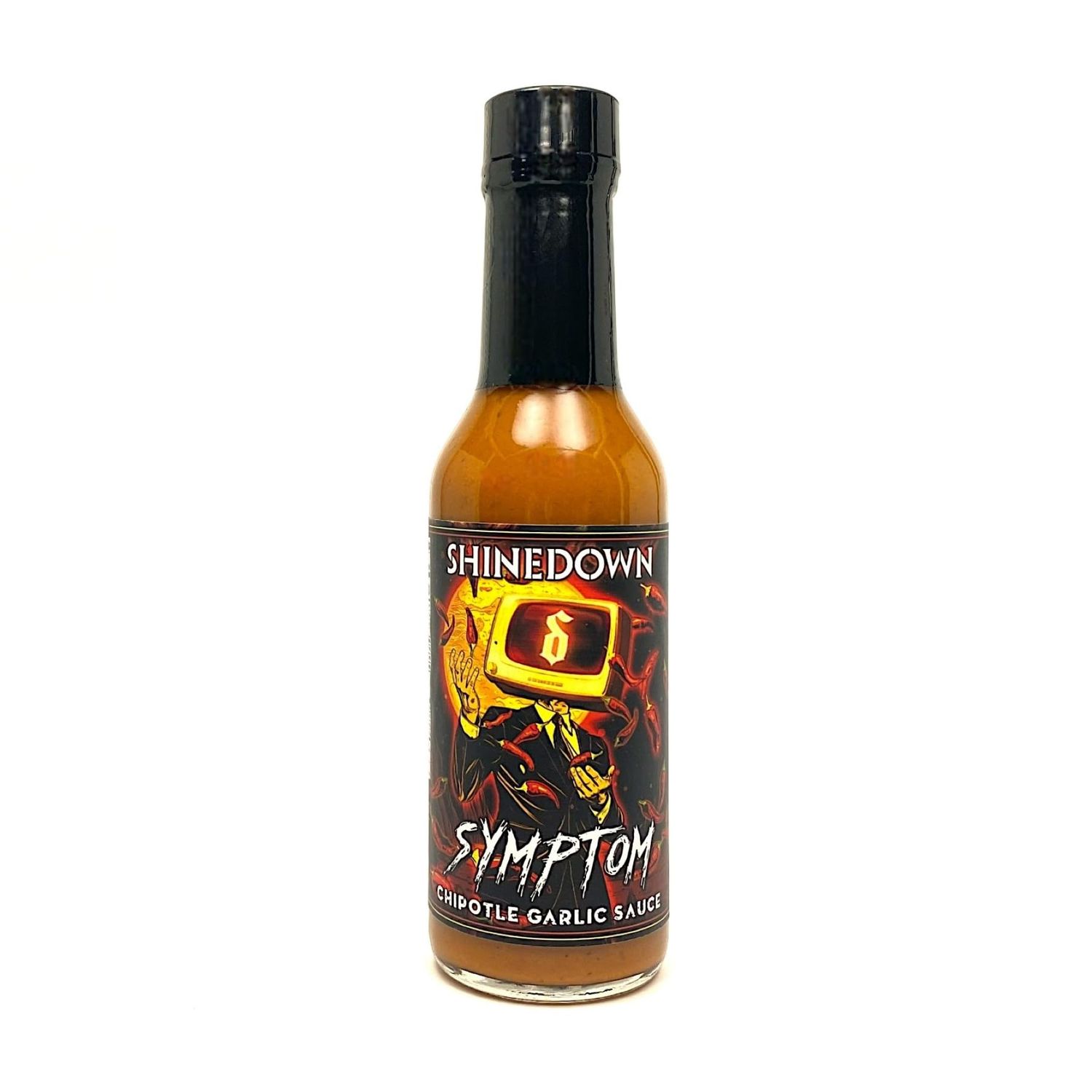 Torchbearer Sauces Chipotle Garlic Sauce aka &quot;Symptom&quot; a Shinedown Sauce, 5 Fl Oz Heat Level 3, Medium Spicy - All Natural Hot Sauce, Vegan, Extract-Free, Made in USA