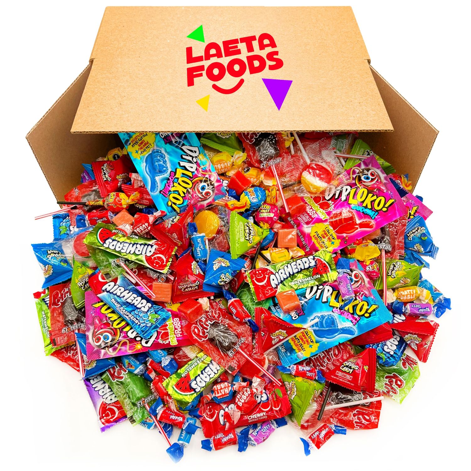 Party Candy Assortment 12 Pound Box - Approx. 930 Count Warheads, Kool-Aid, Lollipops, Dip Loko, Popping Rocks Easter Egg Hunt Goodies