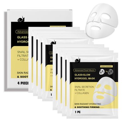 Advanced Snail Mucin Glass-Skin Hydrogel Mask, Collagen Face Mask with Snail Mucin Serum - Self Care, Face Masks for Dry, Sensitive Skin, Collagen Mask Nourish &amp; Soften the Skin, Korean Skin Care 8Pcs