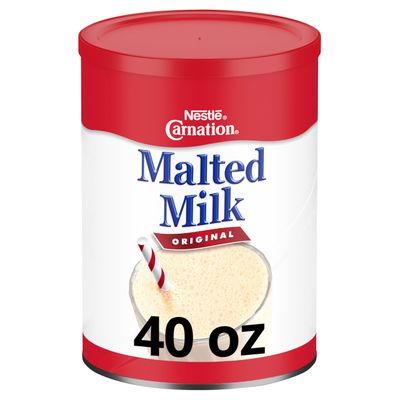 Carnation Malted Milk, Dry Shelf Stable Malted Milk, Great for Baking, Shakes, Sundaes, 40 oz Can