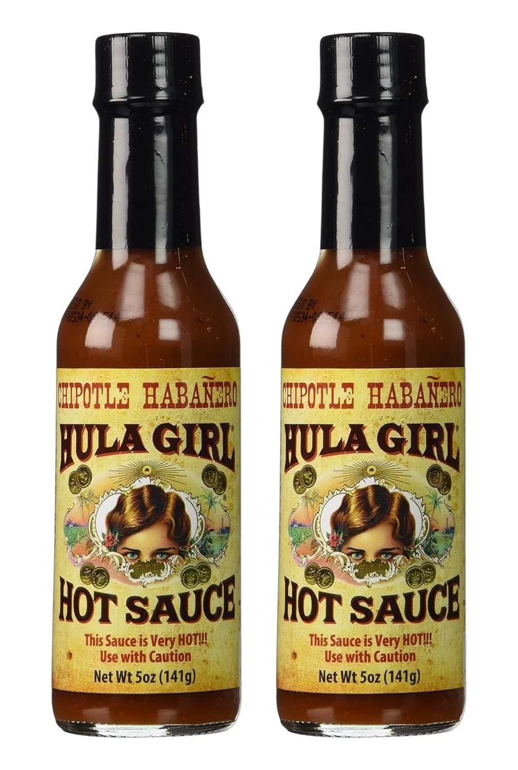 Hula Girl Chipotle Habaero Hot Sauce 5ounce (141grams) (Pack of 2)