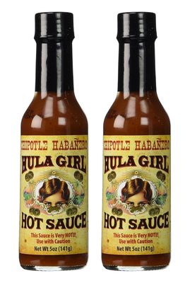 Hula Girl Chipotle Habaero Hot Sauce 5ounce (141grams) (Pack of 2)