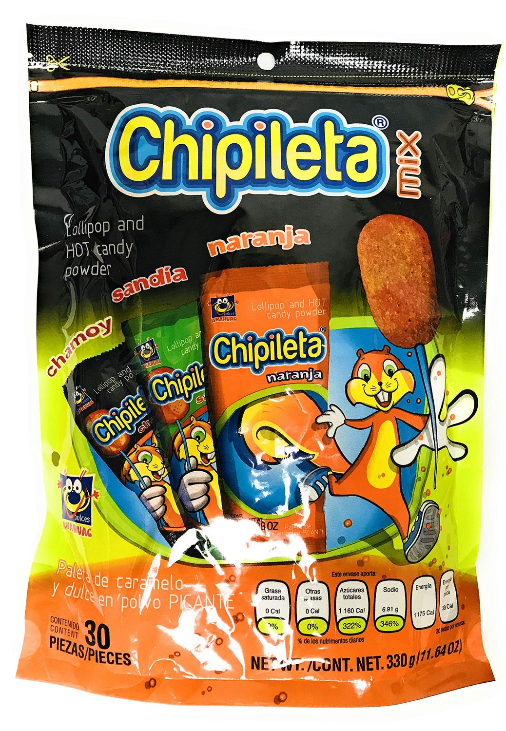Chipoleta Mix Lollipop and hot candy powder
