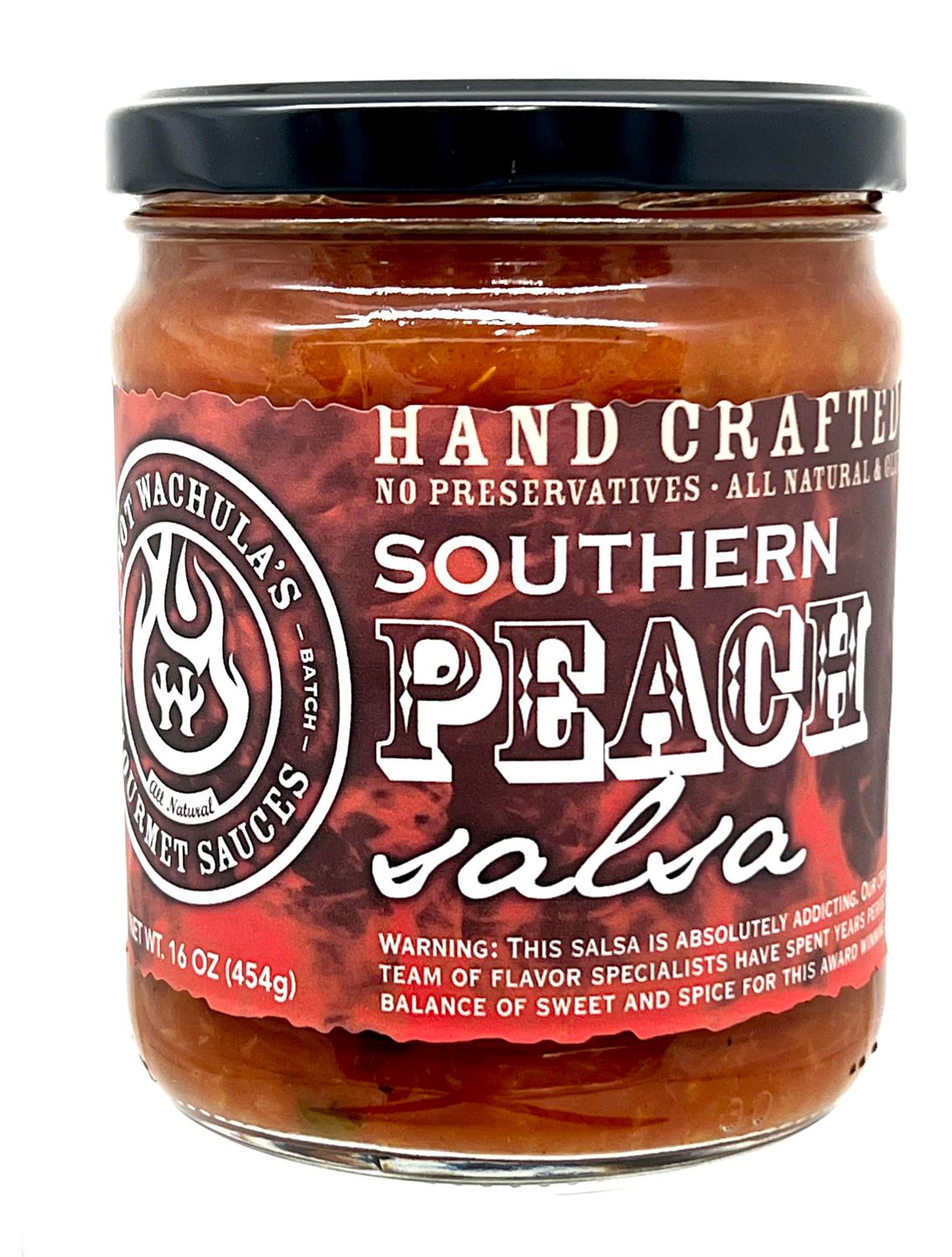 Hot Wachula&#39;s Southern Peach Salsa Medium Hand Crafted Small Batch Salsa Made with Fresh All Natural Ingredients Gluten Free Low Sodium