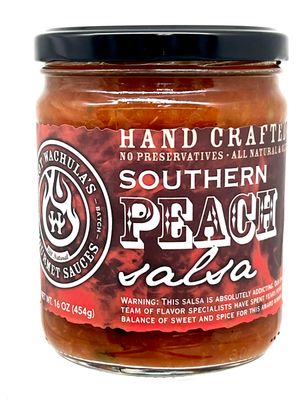 Hot Wachula&#39;s Southern Peach Salsa Medium Hand Crafted Small Batch Salsa Made with Fresh All Natural Ingredients Gluten Free Low Sodium